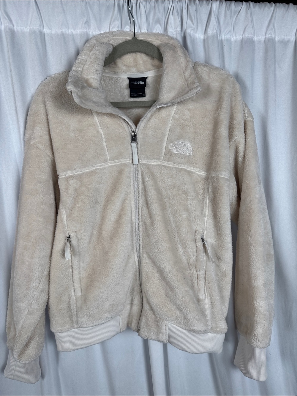 The North Face Osito Lux White Dune Plush Fleece Jacket - Zip Front